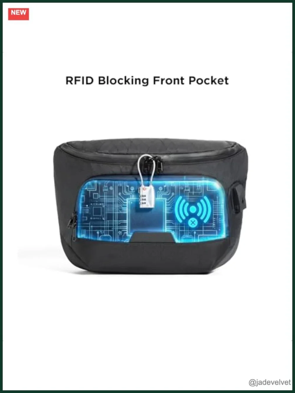 8L RFID-Blocking Sling Laptop Bag with Maglockz Buckle & USB Port
